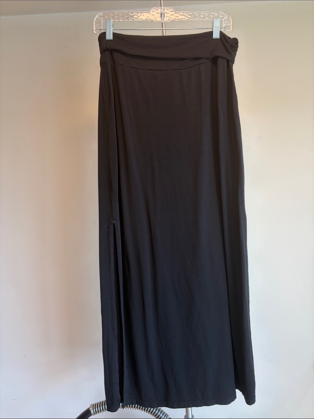 Women’s Black Maxi Skirt with Side Slits M